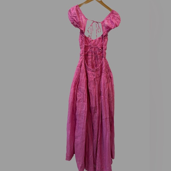 Free People Pink Midi Bonita Dress backless - Picture 4 of 10